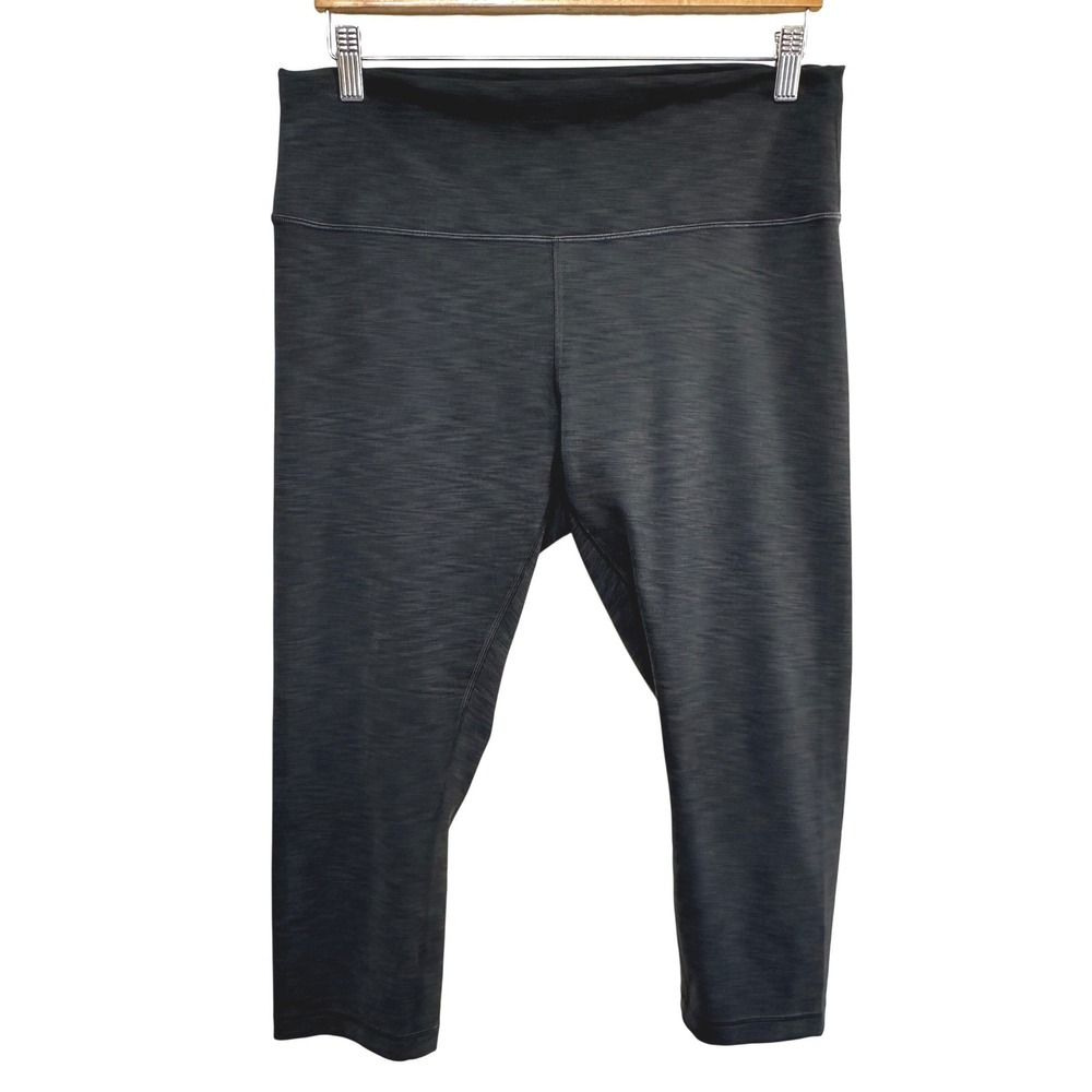 Lululemon Align High‎ Rise Crop 21" Space Dye Black Gray Yoga Leggings Womens 14